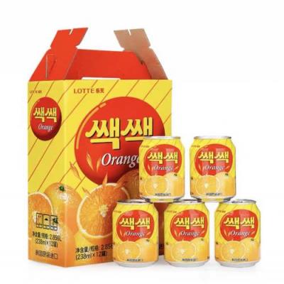 韩国进口乐天橙汁饮料 238ml*12